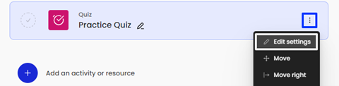 Moodle - Edit - Edit Settings